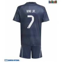 Camisa de Futebol Real Madrid Vinicius Junior #7 Equipamento Secundário Infantil 2025-26 Manga Curta (+ Calças curtas)